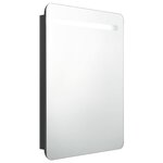 vidaXL Armoire de salle de bain à miroir LED noir brillant 60x11x80 cm