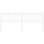 vidaXL Tête de lit métal blanc 200 cm