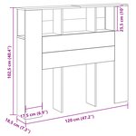 Tête de lit Cabinet Noir Chêne 120x19x104 5 cm Bois d'ingénierie