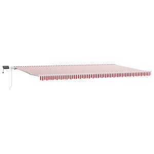 vidaXL Auvent Rétractable Rouge et Blanc 600 × 350 cm Tissu et acier
