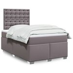 vidaXL Sommier à lattes de lit avec matelas Gris 120x200 cm Similicuir