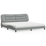 vidaXL Lit avec matelas gris clair 200x200 cm tissu