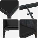 vidaXL Ensemble de salle à manger pour jardin 5 Pièces Noir Poly rotin