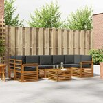 vidaXL Ensemble de canapés d'extérieur 8 pc Naturel et Anthracite