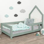 Lit cabane enfant POPPI 120 x 180 vert sauge 1