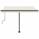 vidaXL Auvent automatique avec capteur de vent et LED 300x250 cm Crème