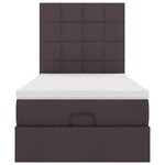 vidaXL Cadre de lit ottoman avec matelas marron foncé 90x190 cm tissu