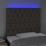 vidaXL Tête de lit à LED Taupe 90x7x118/128 cm Tissu