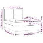 vidaXL Sommier à lattes de lit avec matelas Gris 140x200 cm Similicuir
