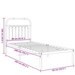 vidaXL Cadre de lit métal sans matelas avec tête de lit noir 80x200 cm