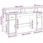 vidaXL Bureau avec lumières LED chêne artisanal bois d'ingénierie