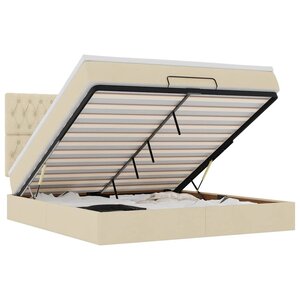 VidaXL Cadre de lit ottoman avec matelas crème 160x200 cm tissu