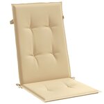 vidaXL Coussins de chaise à dossier haut lot de 4 beige mélangé tissu