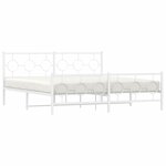 vidaXL Cadre de lit métal sans matelas et pied de lit blanc 180x200 cm