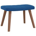 vidaXL Chaise de relaxation avec repose-pied Bleu Velours