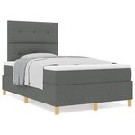 vidaXL Lit Box Spring avec Matelas Gris Foncé 120x200 cm Tissu