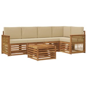 vidaXL Ensemble de canapés d'extérieur 5 pc Naturel