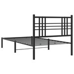 vidaXL Cadre de lit métal avec tête de lit noir 100x190 cm