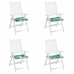 vidaXL Coussins de chaise 4 Pièces Motif de feuille 50 x 50 x 4 cm