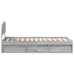 vidaXL Cadre de lit Gris Sonoma 100 x 200 cm Bois de pin massif
