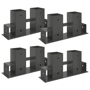 Aide à l'empilement de bois de chauffage 4 Pièces Anthracite Acier