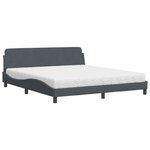 vidaXL Lit avec matelas gris foncé 180x200 cm velours