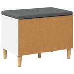vidaXL Banc d'entrée avec coussin avec stockage Blanc 60 x 38 x 46 cm