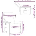 vidaXL Fauteuil inclinable électrique marron tissu