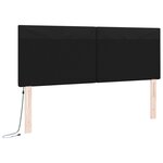 vidaXL Tête de lit LED Noir 144 cm Cuir synthétique