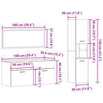 vidaXL Ensemble de meubles salle de bain 3 Pièces blanc bois d'ingénierie