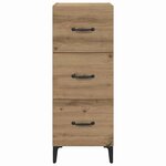 vidaXL Buffet Chêne artisanal 34 5 x 34 x 90 cm Bois d'ingénierie