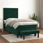 vidaXL Sommier à lattes de lit avec matelas Vert foncé 100x200 cm