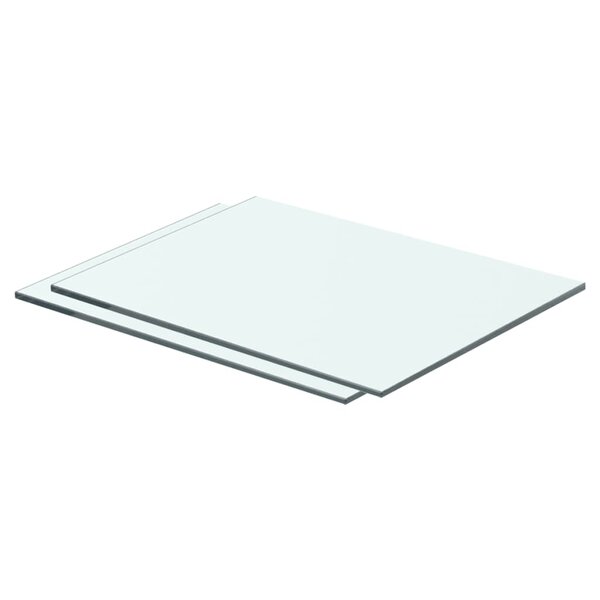 vidaXL Panneaux d'étagère 2 Pièces Verre Transparent 40 x 25 cm
