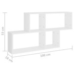 vidaXL Étagère murale Blanc 100x18x53 cm Bois d’ingénierie