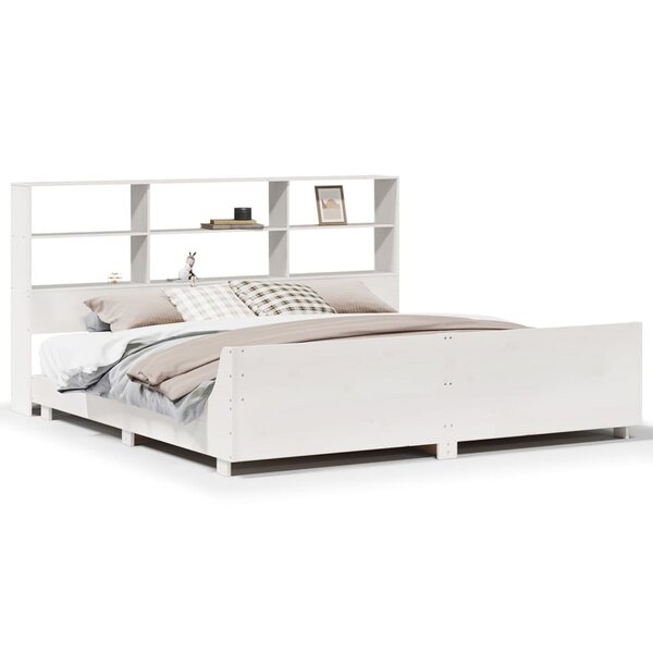 vidaXL Cadre de lit sans matelas blanc 180x200 cm bois massif de pin
