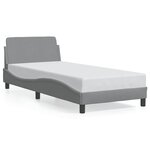 vidaXL Cadre de lit Dover gris clair 90x190 cm tissu