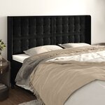 vidaXL Tête de lit avec oreilles Noir 163x16x118/128 cm Velours