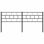 vidaXL Tête de lit métal noir 193 cm