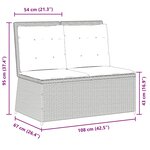 vidaXL Banc inclinable de jardin avec coussins beige résine tressée