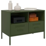 vidaXL Meuble TV vert olive 68x39x50 5 cm acier