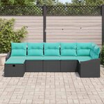 vidaXL Ensemble de Canapés avec coussin avec stockage Noir polyrotin