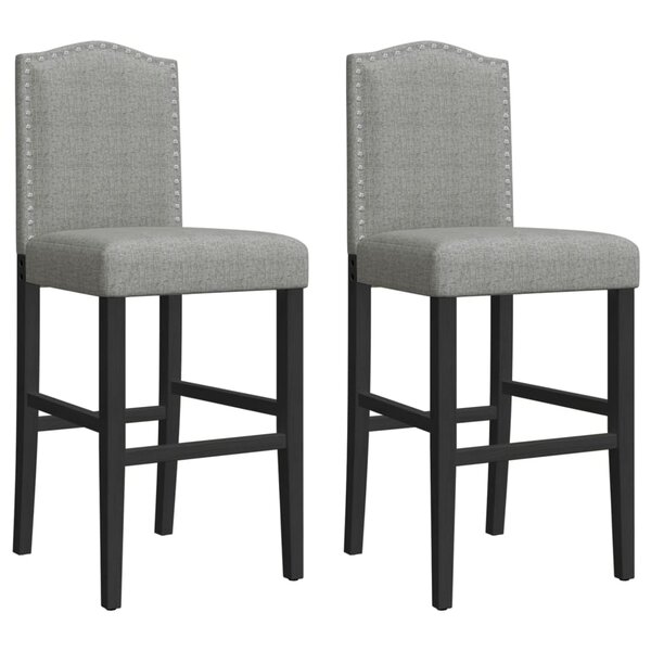 vidaXL Chaises de bar lot de 2 bois massif d'hévéa et tissu