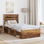 vidaXL Cadre de lit Bois ancien 75 x 190 cm Pin massif