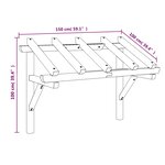 vidaXL Auvent de porte 150x100x100 cm Bois de pin solide