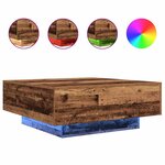 vidaXL Table basse Ancien Bois et Bleu 80 x 80 x 31 cm