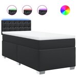 vidaXL Sommier à lattes de lit avec matelas Noir 90x190 cm Similicuir