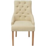 vidaXL Chaises à manger lot de 6 crème tissu