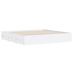 vidaXL Cadre de lit avec tiroirs blanc 200x200 cm bois d'ingénierie