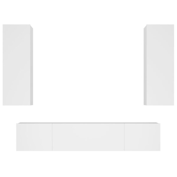 vidaXL Ensemble de meubles TV 4 Pièces Blanc Bois d'ingénierie