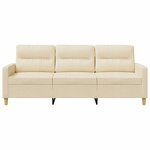 vidaXL Canapé à 3 places Crème 180 cm Tissu